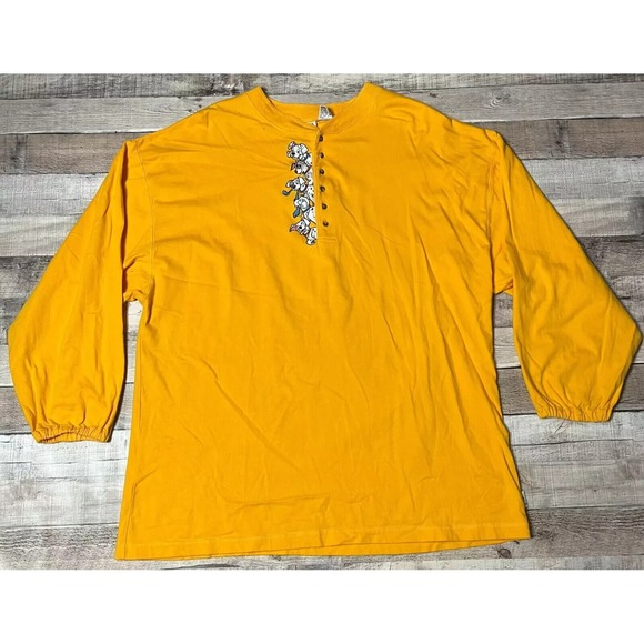 Disney Tops - 101 Dalmatians Shirt Women's 2XL Yellow Vintage Embroidered Disney 90s Dog Pongo